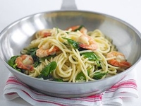 Спагетти с креветками