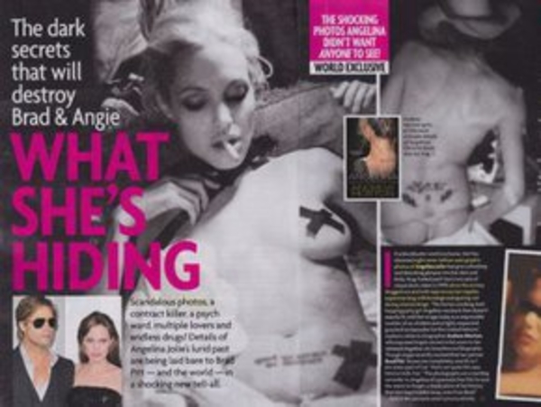 В СМИ попали снимки голой Джоли с удавкой на шее