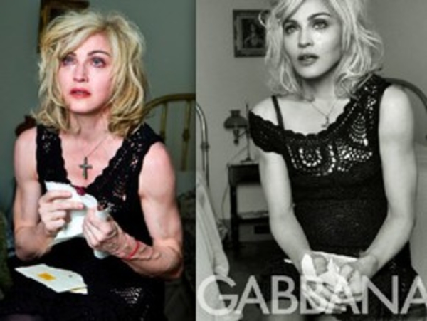 Новые шокирующие  фото Мадонны без фотошопа