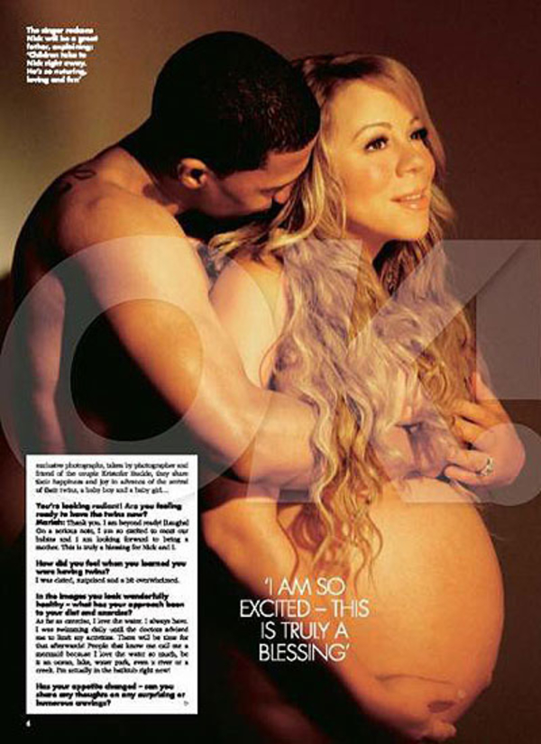 Беременная Мэрайи Кэри обнажилась для Ок!