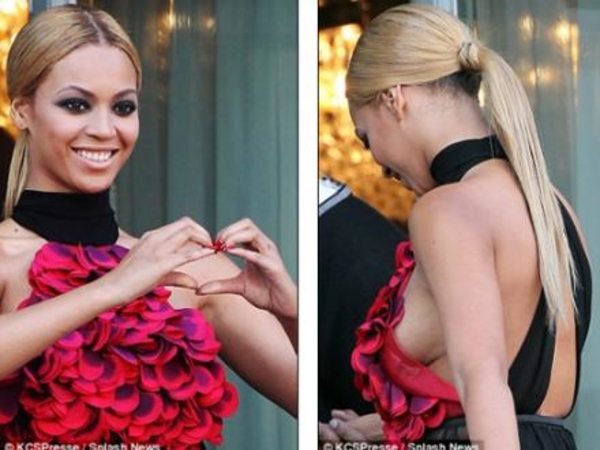 Бейонсе показала в Париже грудь