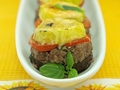 Овощные пирамидки с мясным фаршем