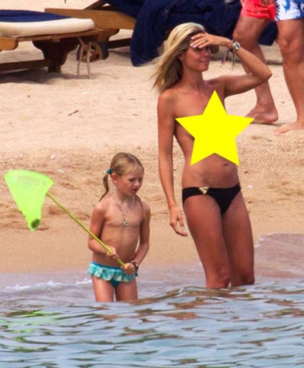 Хайди Клум топлес загорала в Италии