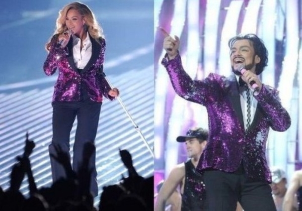 Филипп Киркоров поет в женском наряде?