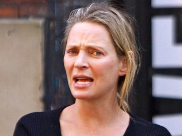 Беременная Ума Турман перестала делать макияж