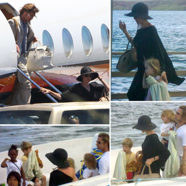 Анджелина Джоли и Брэд Питт отмечают помолвку всей семьей