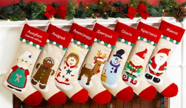 Шьем новогодние носки для подарков