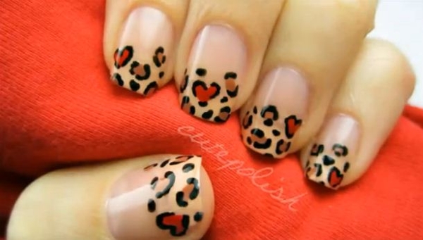 Леопардовый маникюр ко Дню Святого Валентина