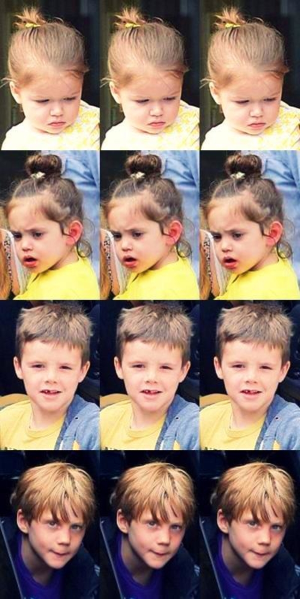 14-летний сын Бекхэмов заботится о младшей сестре