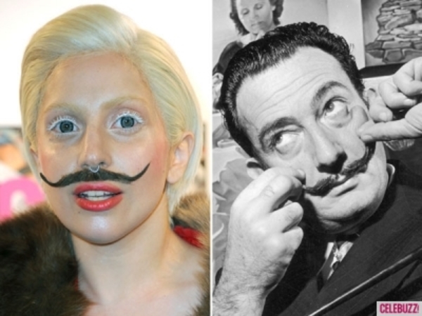 Lady GaGa примерила усы Сальвадора Дали (ФОТО)