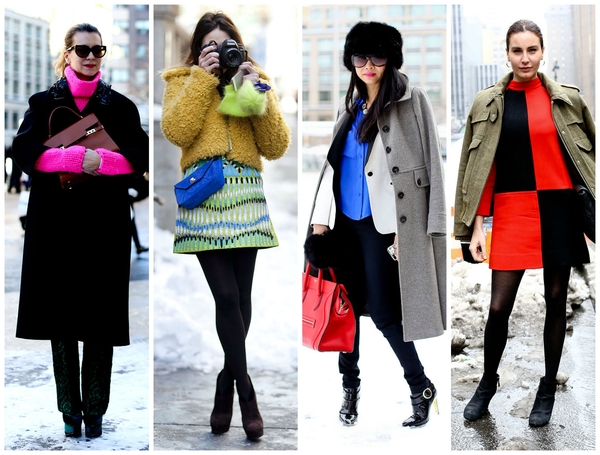 Что носить зимой: Яркие образы street style