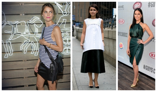 ТОП-10 образов с кожаной юбкой