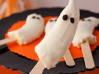 Привидения на Хэллоуин: Бананы в белом шоколаде