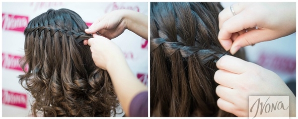 Прически на Новый год: Кокетливая коса-водопад