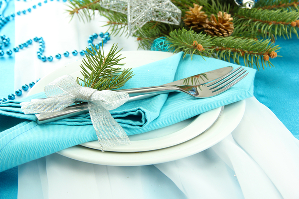 Новогодняя сервировка 2015: Декор в синих тонах