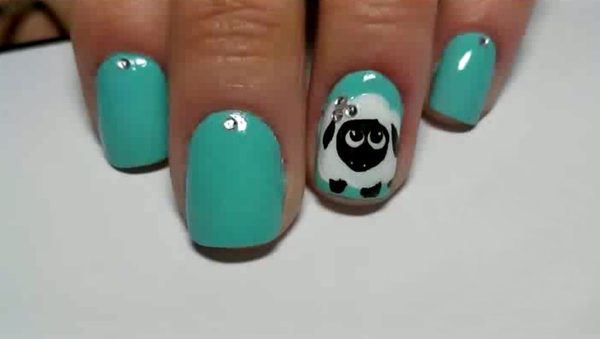 Новый год 2015: Маникюр с овечкой