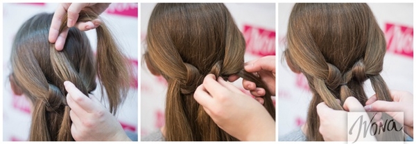 Прически на Новый год: Плетение в виде сердечек