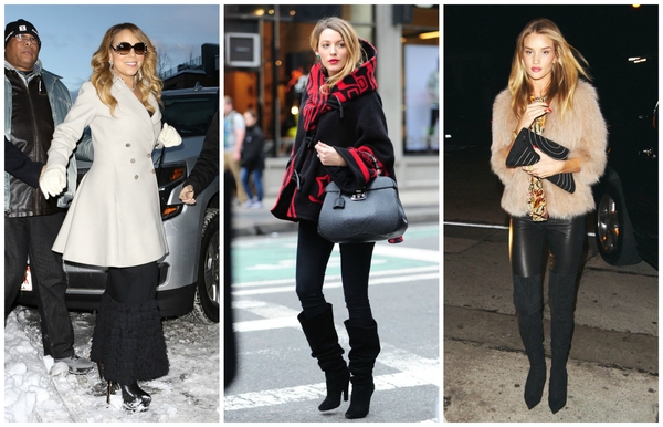 Верхняя одежда для зимы: Звездные примеры