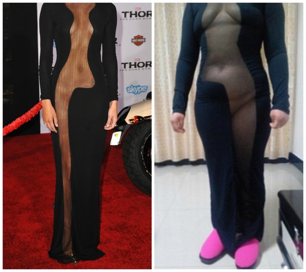 Ожидание-реальность: Женщина примерила популярное у звезд "голое платье"