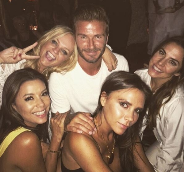 Дэвид Бекхэм отметил 40-летие с экс-участницами группы Spice Girls