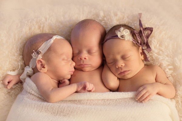 24-летняя украинка за три месяца родила тройню