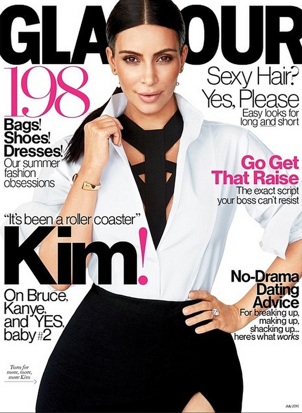 Беременная Ким Кардашян украсила обложку Glamour
