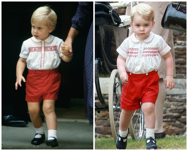 Принца Джорджа на крестины Шарлотты одели также, как когда-то его отца