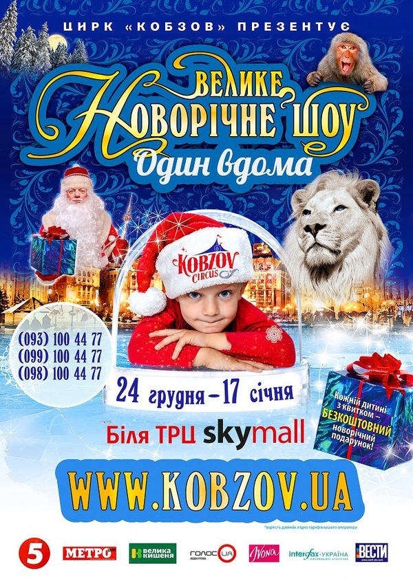 Цирк Кобзов покажет Большое новогоднее шоу Один дома