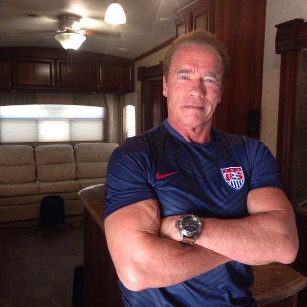 Шварценеггер с гирляндой на голове забавно поздравил всех с Рождеством