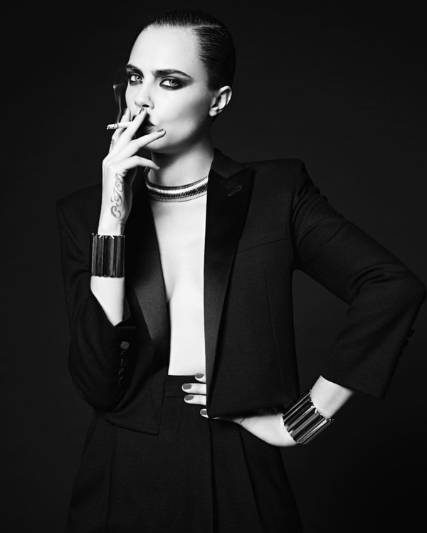 Кара Делевинь снялась в рекламной кампании Saint Laurent
