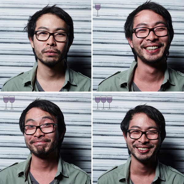 Власть алкоголя: фотограф снимает людей до и после трех бокалов вина