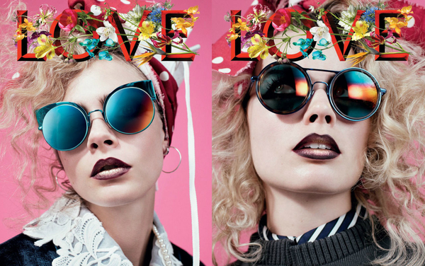 Марго Робби и Кара Делевинь примерили ретро-образы в фотосессии для Love