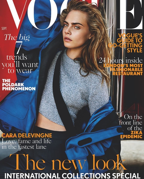 Кара Делевинь украсила британскую обложку Vogue