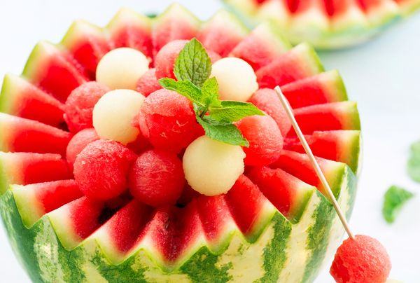 Как приготовить десерт из арбуза и дыни