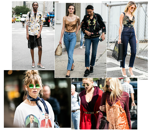 Бархат, деним и кожа: street style на Неделе моды в Нью-Йорке