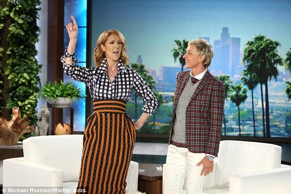 Селин Дион попробовала зачитать рэп на шоу Эллен Дедженерес