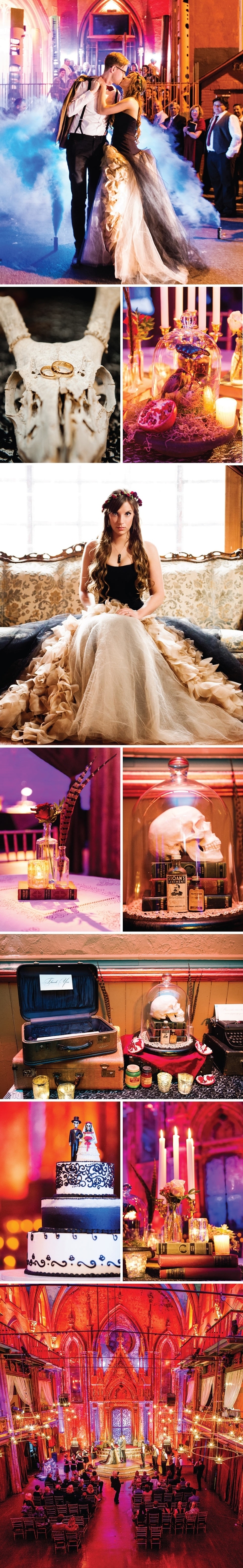 Кольца в гробу, вампиры и невеста в черном: свадьбы в стиле Хэллоуин