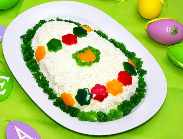 Как приготовить салат Пасхальное яйцо