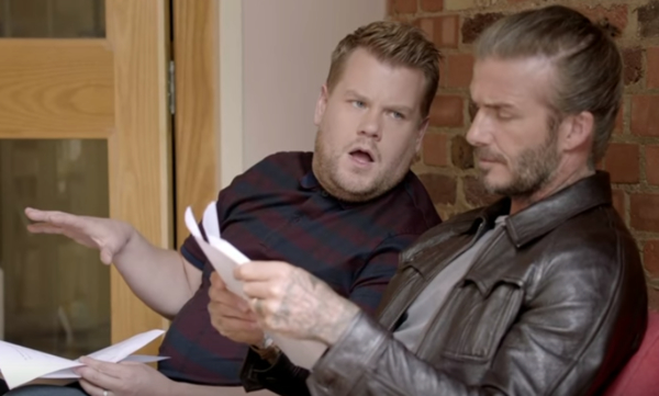 Дэвид Бекхэм и Джеймс Корден "посоревновались" за роль Джеймса Бонда