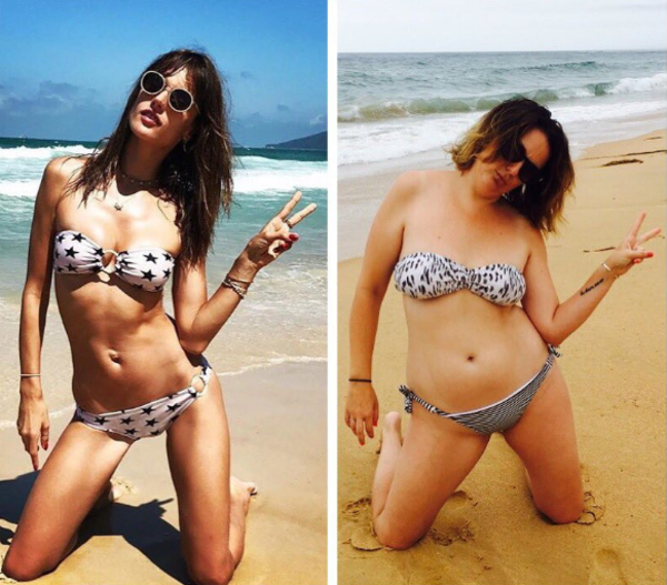 Обратная сторона известной жизни: пародии обычной девушки на снимки моделей