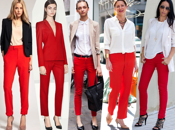 Красные брюки: кому подходят и с чем сочетать