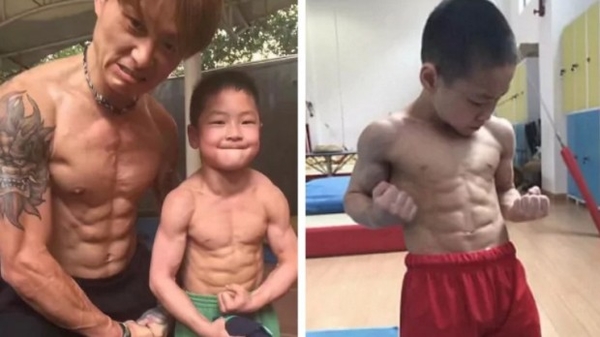 Мальчик из Китая поразил мир мускулистым телом