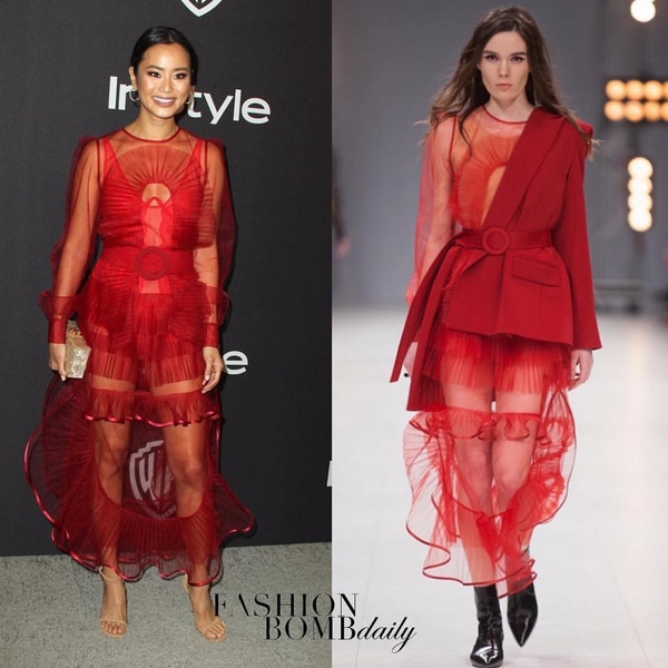 Как у Тины Кароль: Американская актриса появилась на "Золотом глобусе" в украинском платье