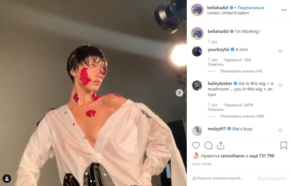 Красотка Белла Хадид засветила грудь в мокрой блузе