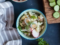 Окрошка с редисом на кефире и газировке