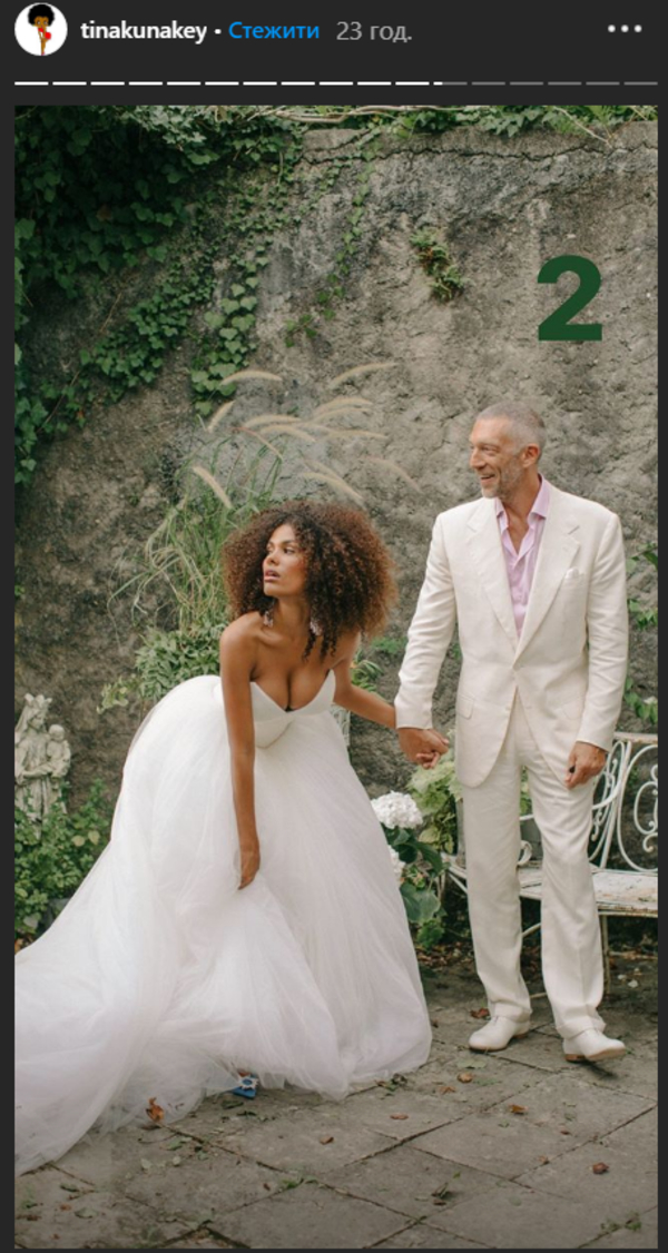 Тина Кунаки показала редкие фото со свадьбы с Венсаном Касселем