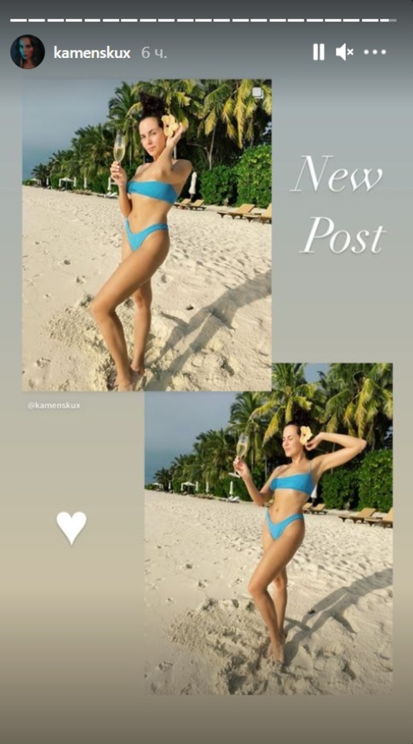 "Пузик не втянула!": Жаркая Каменских показала фигуру в бикини