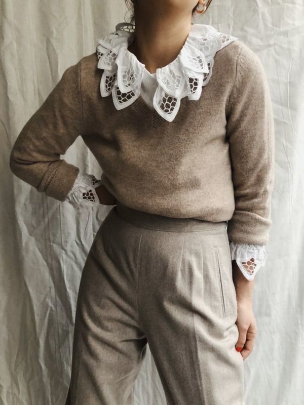 Накладные воротнички – тренд 2021: стильные примеры