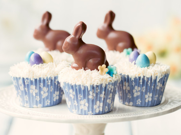 Капкейки с кроликами на Пасху