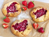 Клубничные галеты из творожного теста